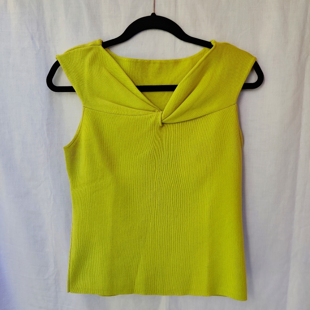 Seasonal SALE: Dana Buchman Lime Twisted Rib knit Tank